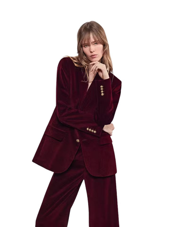 Wine velvet blazer 2025