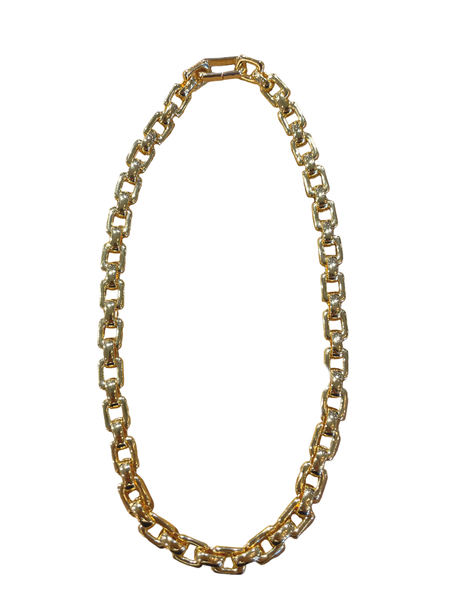 Flat Square Link Chain - Gold