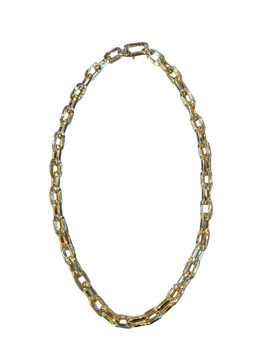 Flat Paperclip Chain - Gold