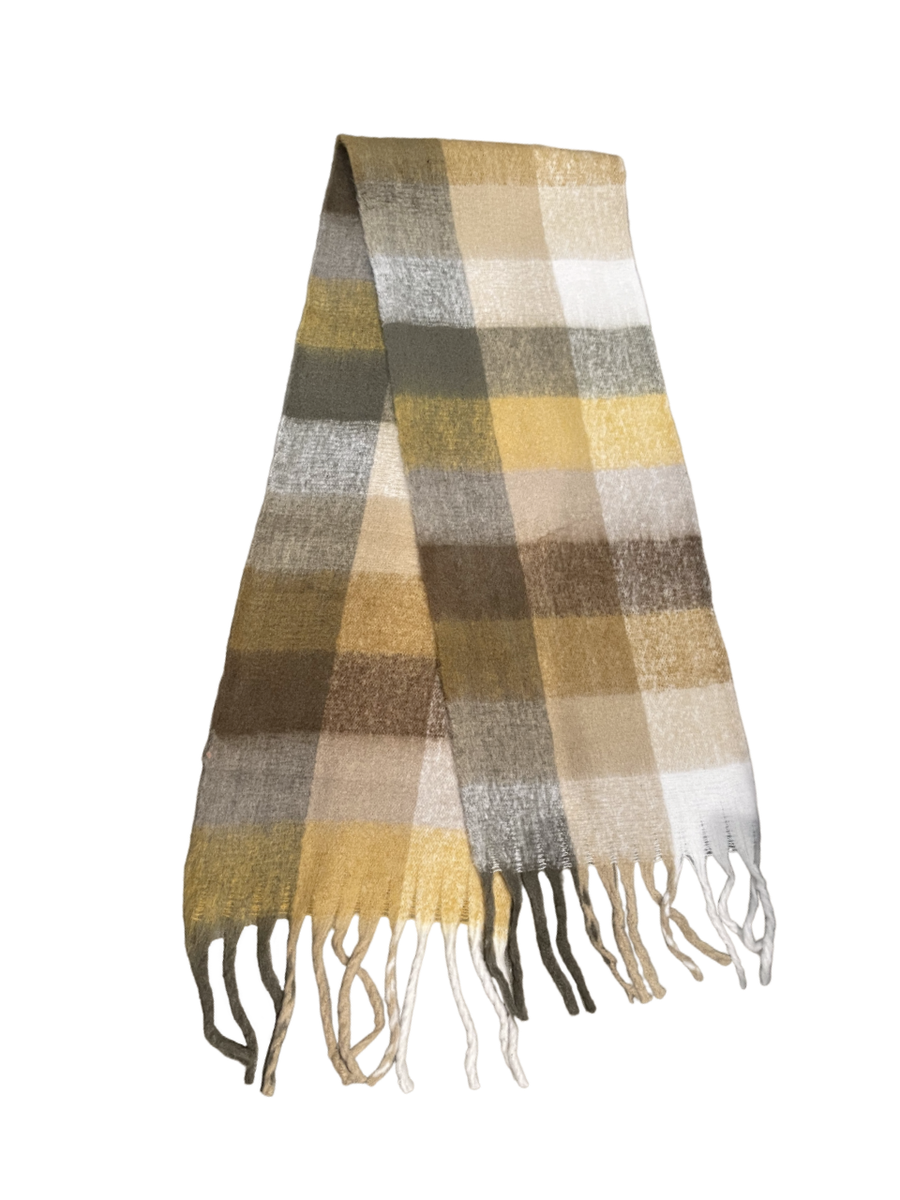 Check Scarf - Brown/Gold