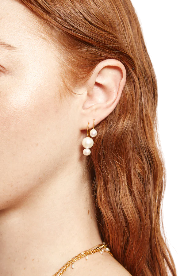 Mini Diem Drop Earrings - Gold