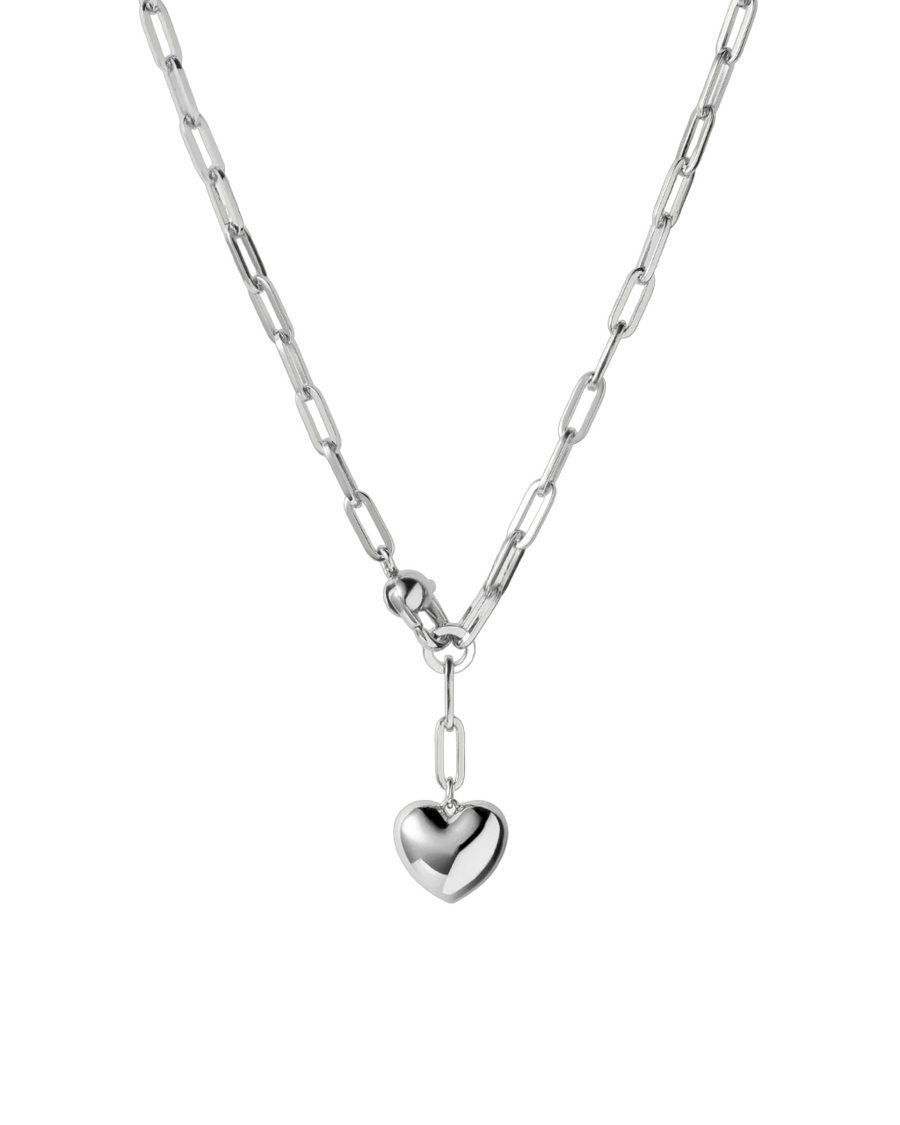 Puffy Heart Chain - Silver
