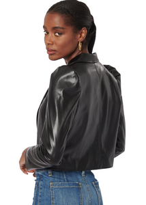Aliette Vegan Leather Jacket - Black - Shop Yu Fashion