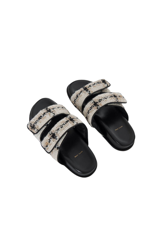 Sid Sandals Beige Plaid Shop Yu Fashion