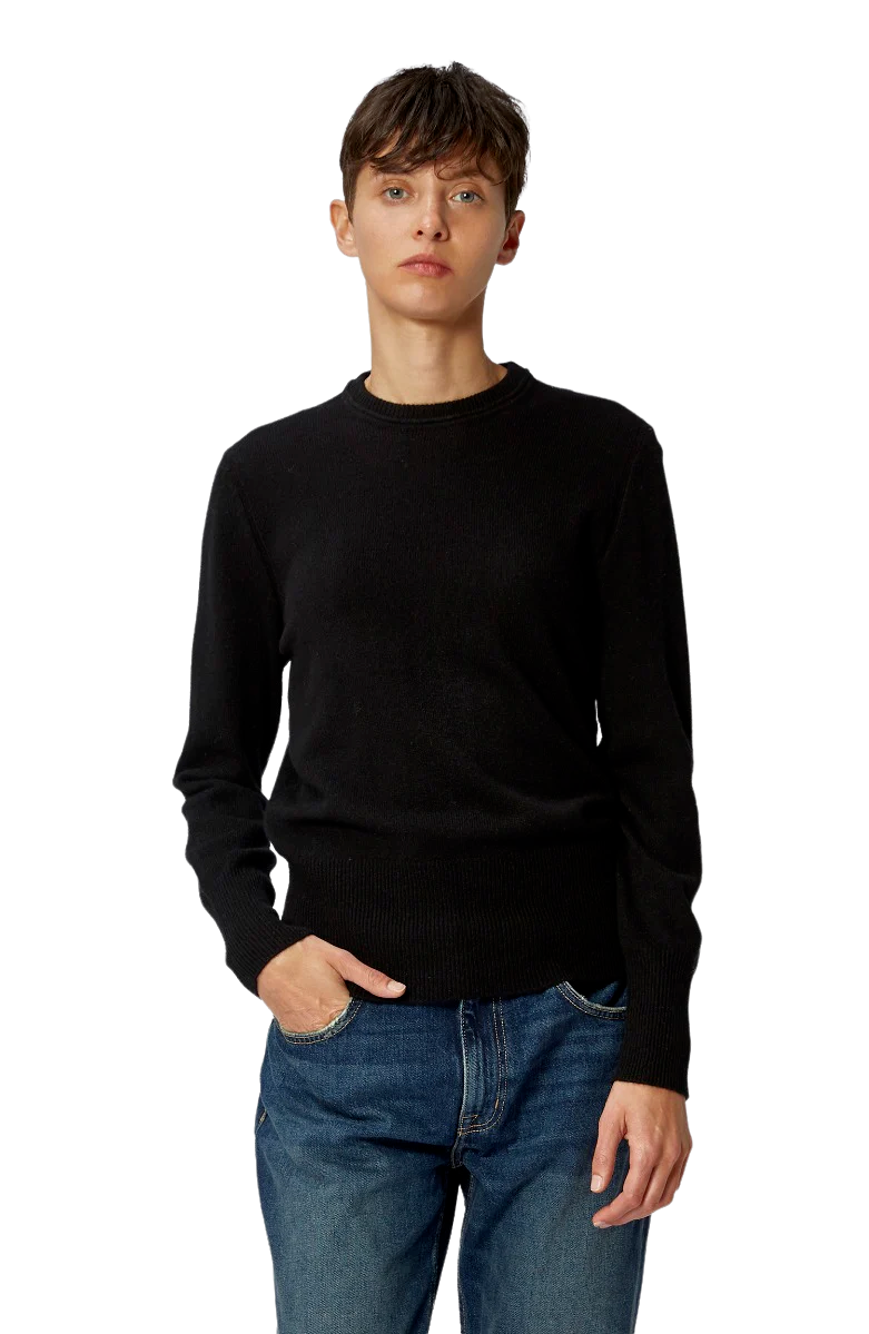 Sanni Cashmere Crew Sweater - Black - Shop Yu Fashion