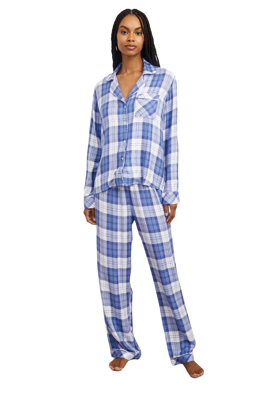 Clara Pajamas - Blueberry White - Shop Yu Fashion