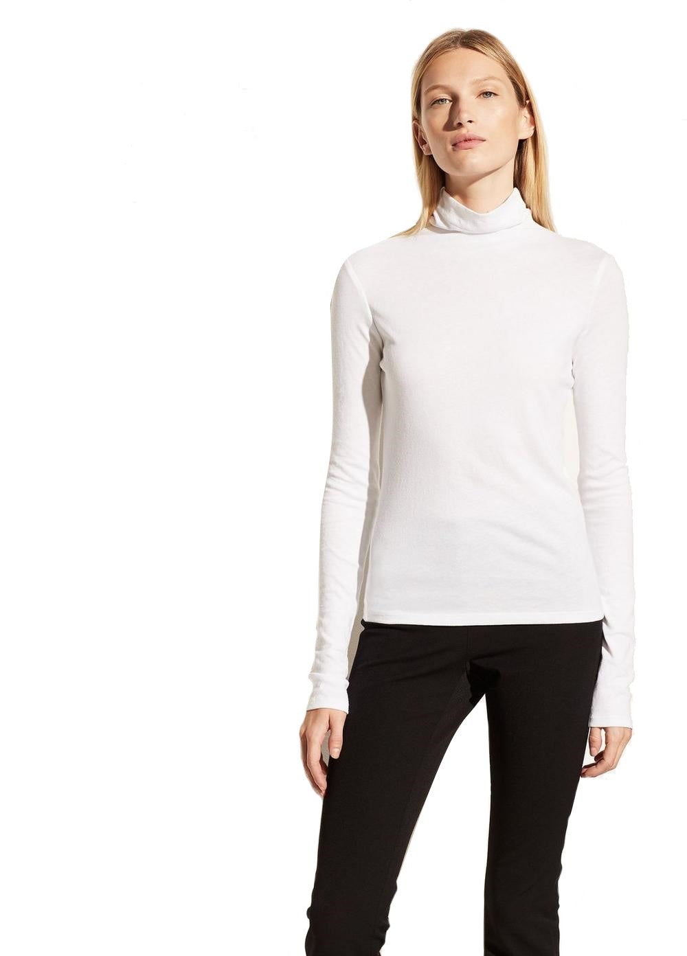 Essential Long Sleeve Turtleneck - White - Shop Yu Fashion