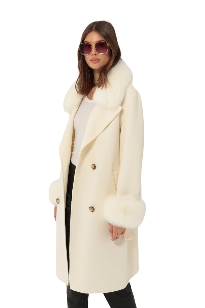 Cream wool coat discount