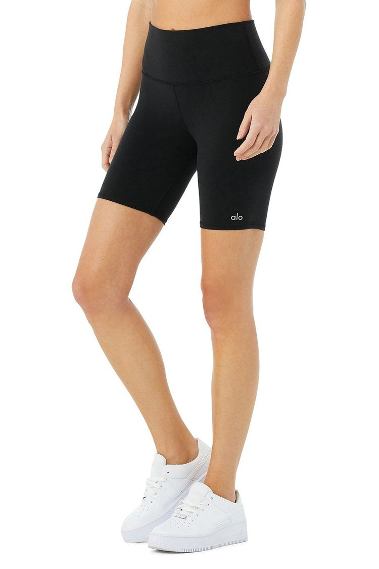 Fashion (Black)Shorts Women Thin Fitness High Waist Biker Shorts