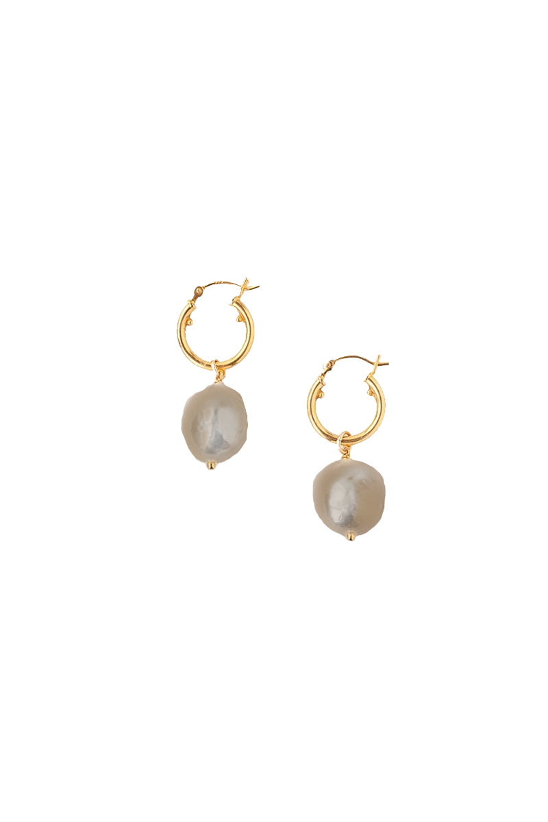 Pearl Hoop Earrings - Shop Yu Fashion
