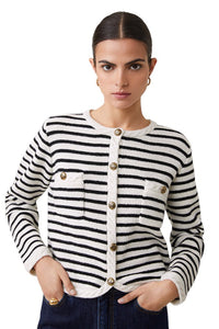 Gabriel Cardigan - Black/White Stripe