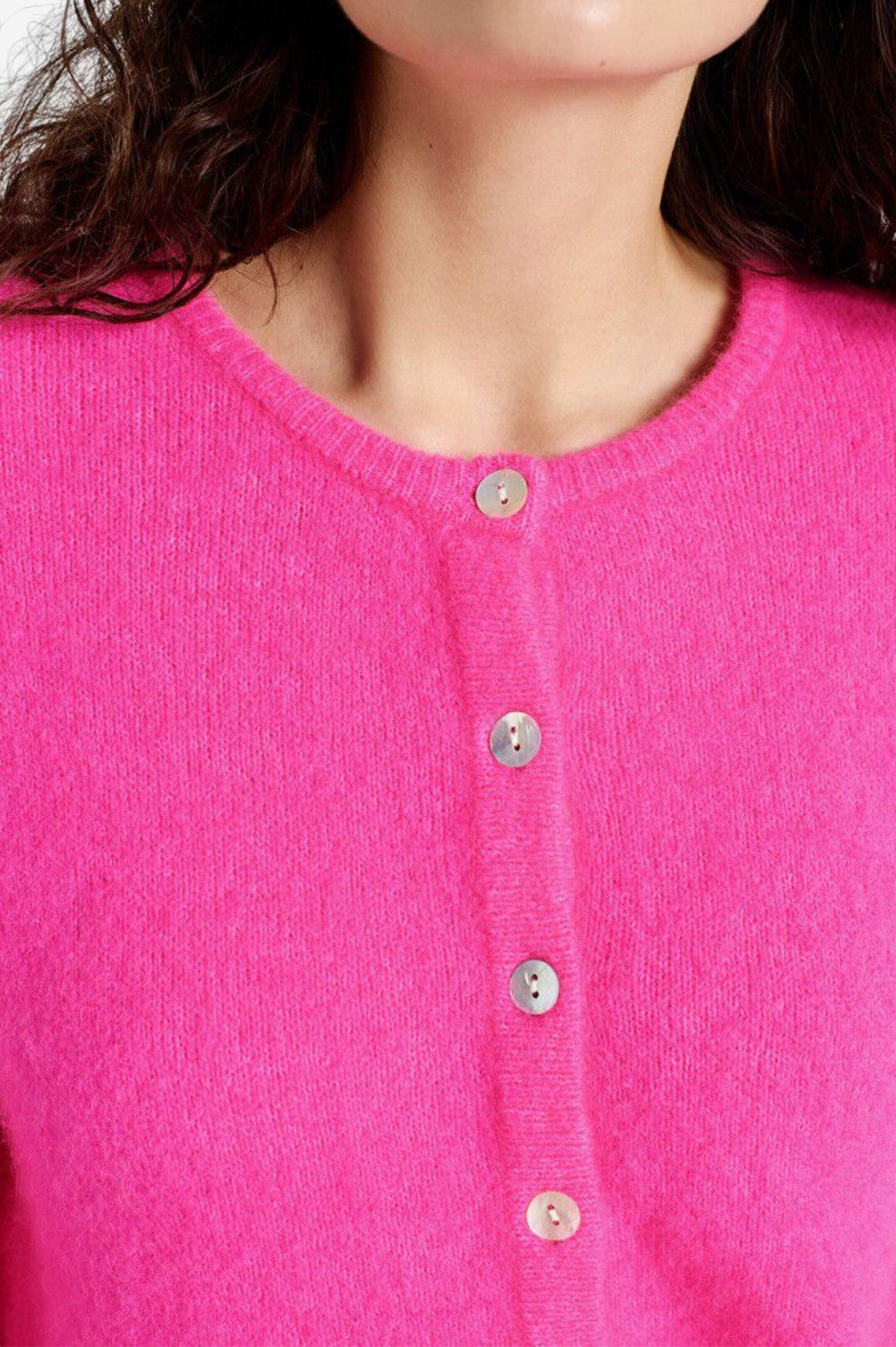 *PRE-ORDER* Vitow Cardigan - Fluorescent Rose Melange - Shop Yu Fashion