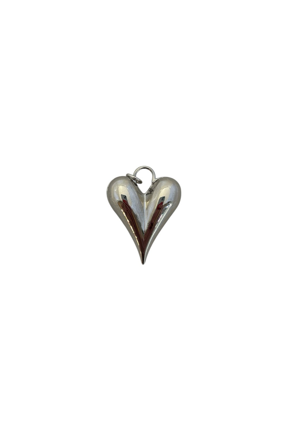 Puffy Heart Charm - Silver