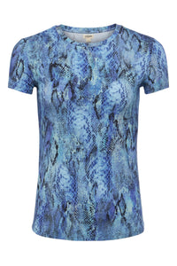 Ressi Fitted Tee - Light Blue Textured Snake