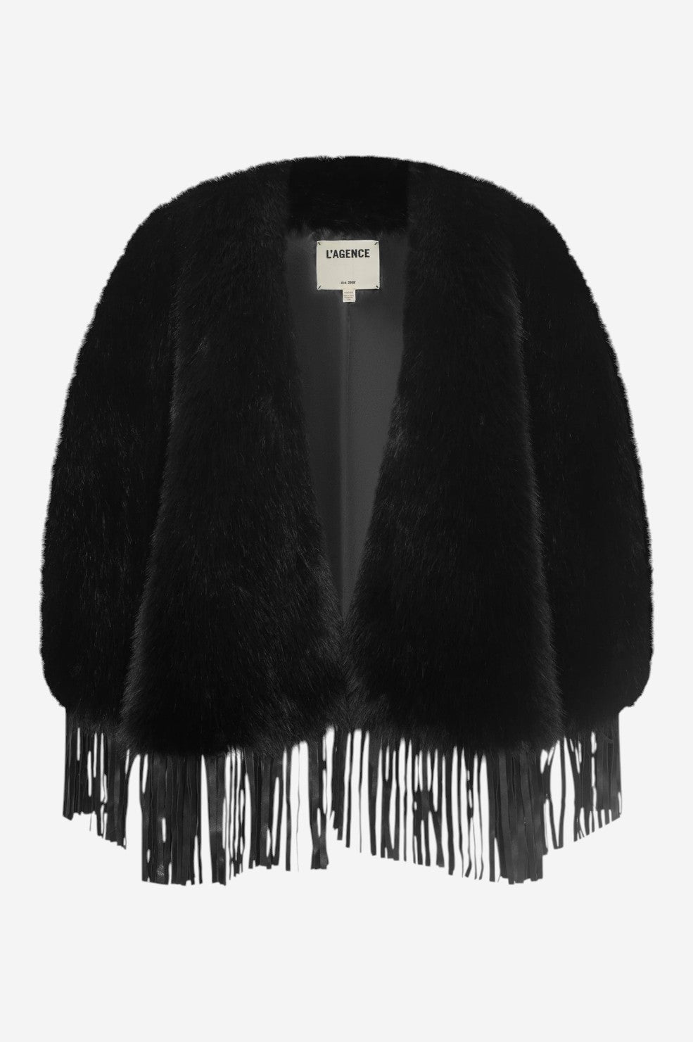 Nathalia Faux Fur Cape - Black