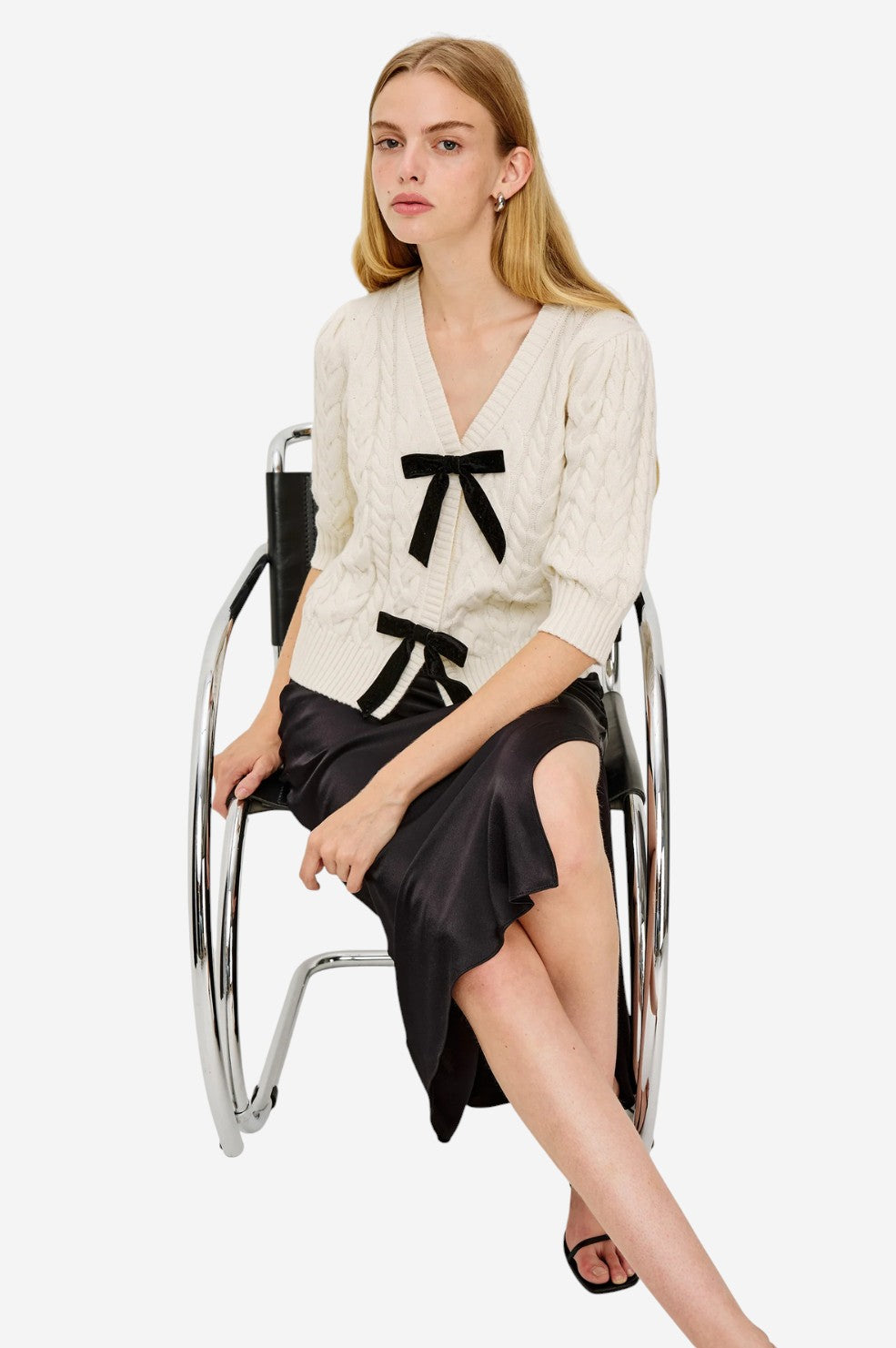 Clarissa Sweater - Ivory Cables - Shop Yu Fashion