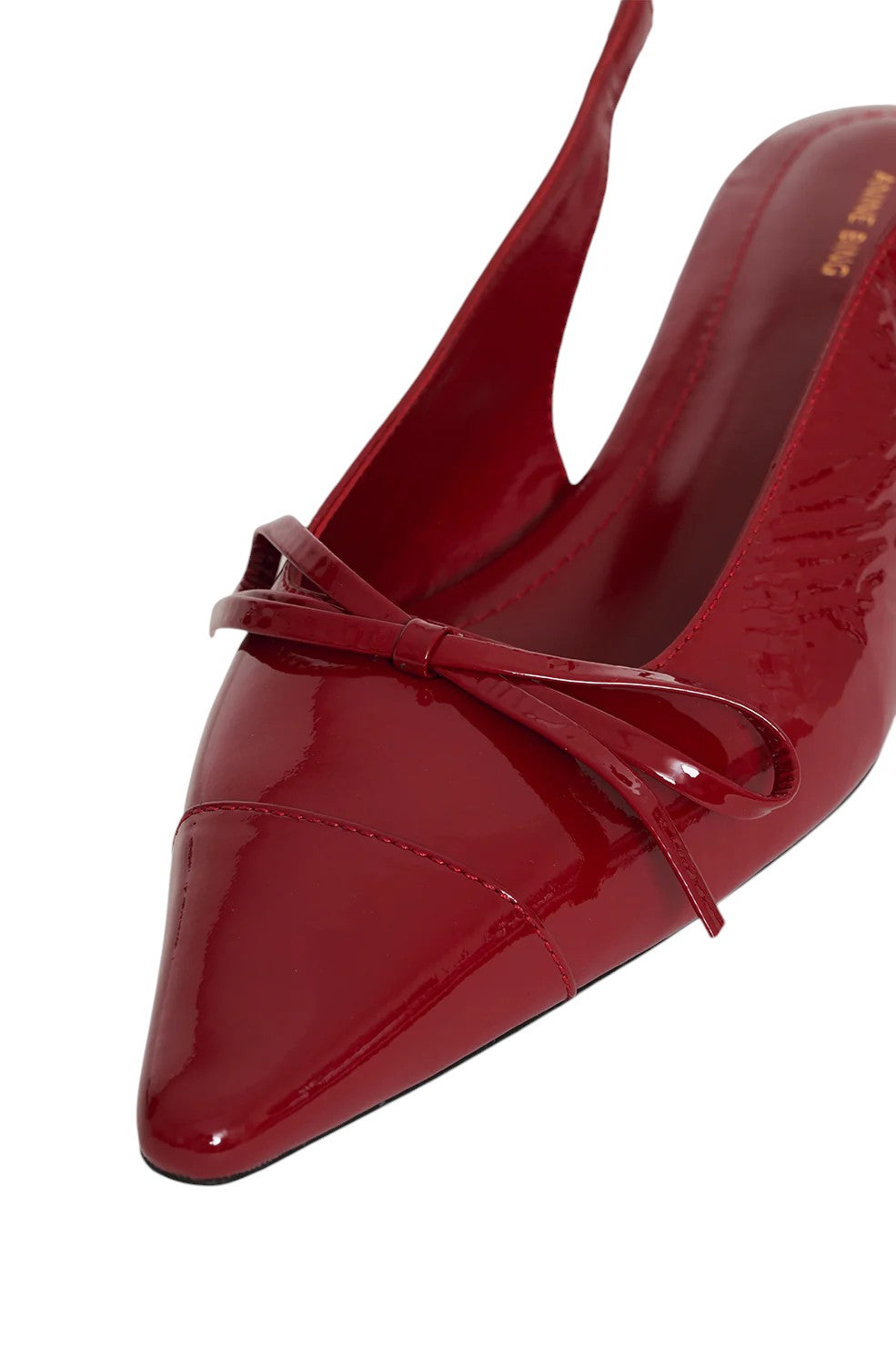Zoey Slingback Heels - Red Crinkled Patent - Shop Yu Fashion