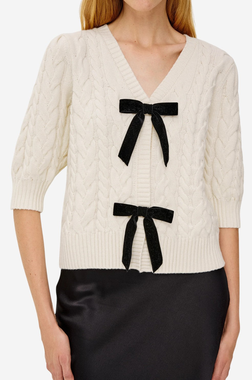 Clarissa Sweater - Ivory Cables - Shop Yu Fashion