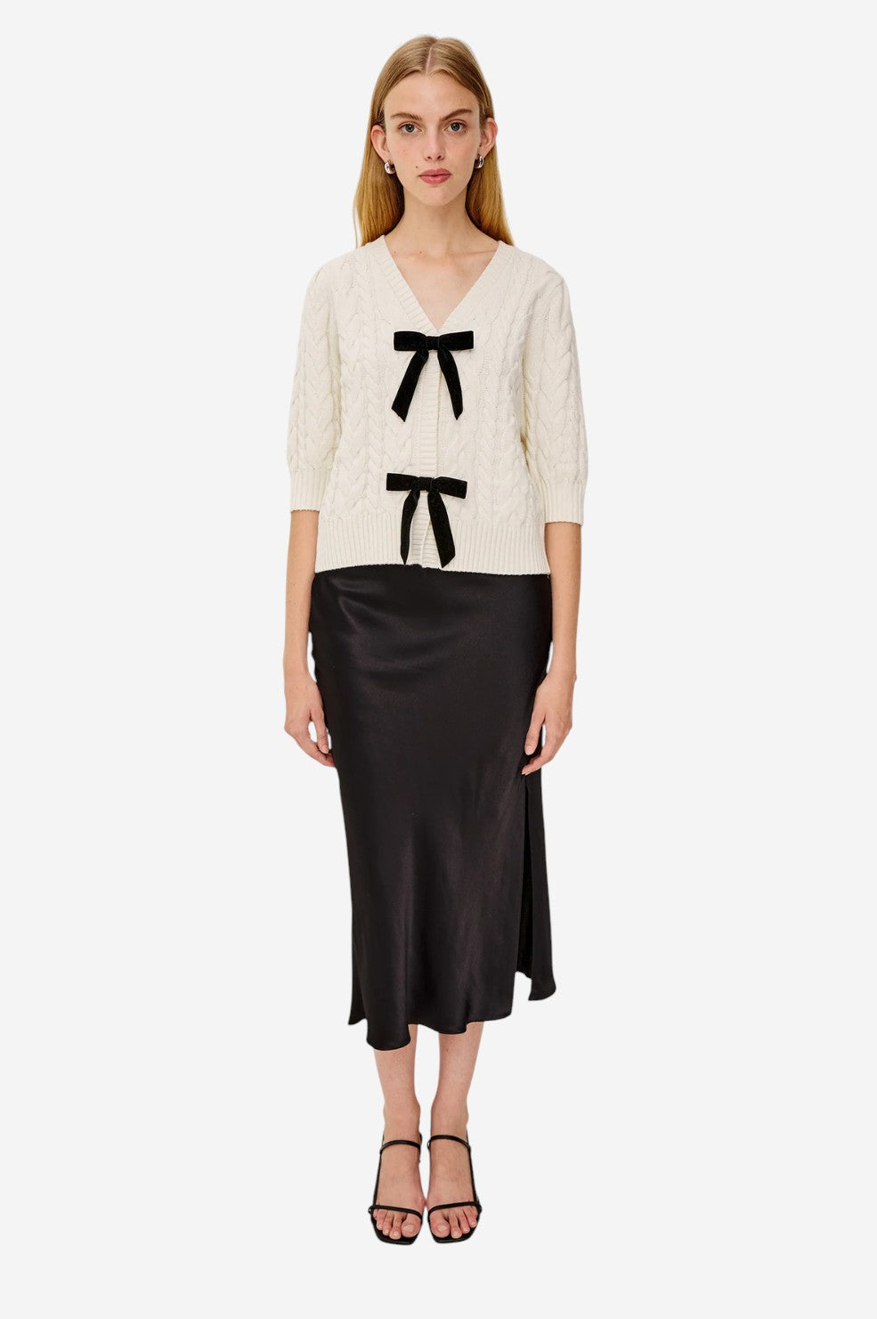 Clarissa Sweater - Ivory Cables - Shop Yu Fashion