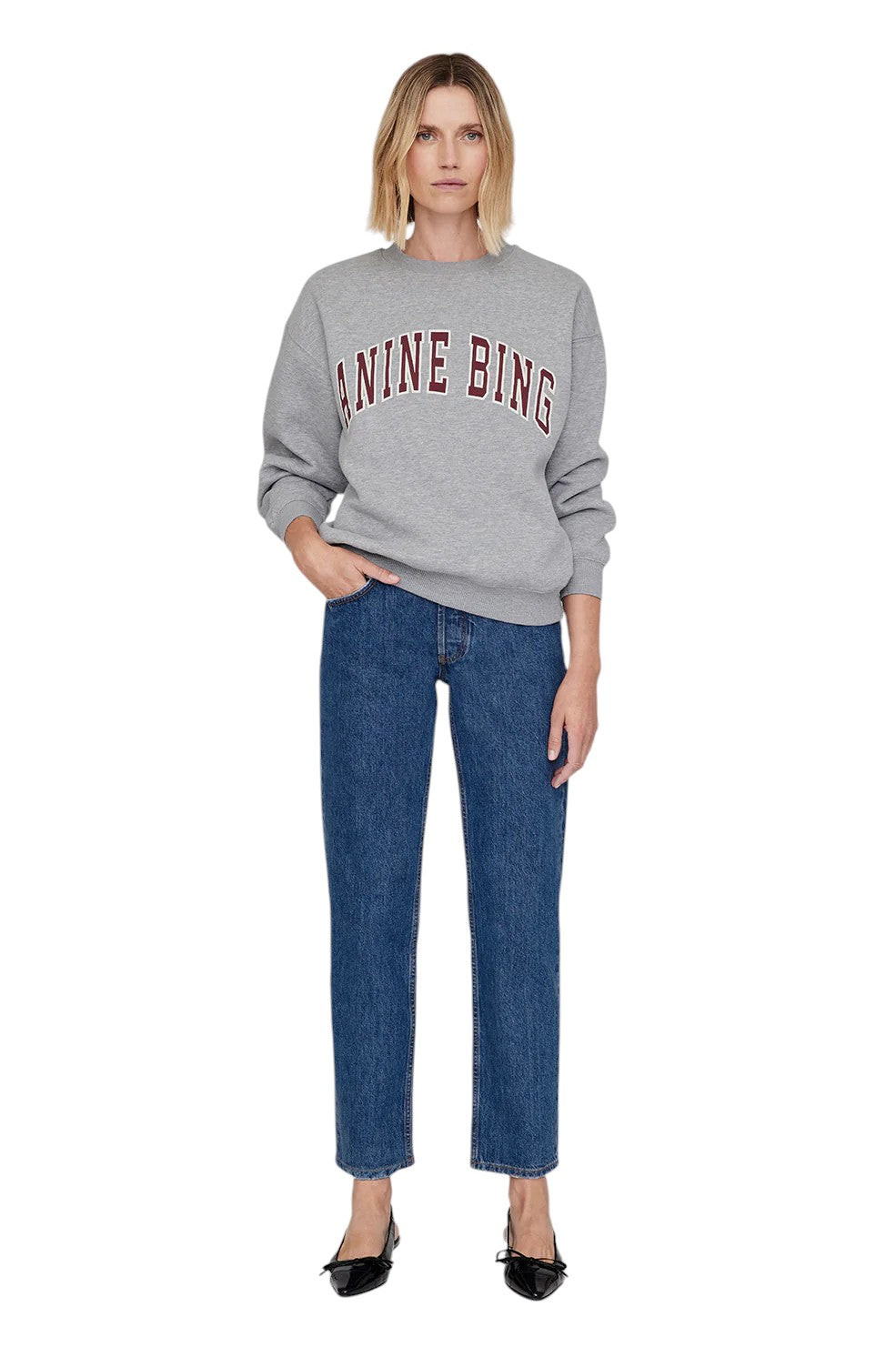 Spencer Sweatshirt Anine Bing - Medium Heather Grey - Shop Yu Fashion