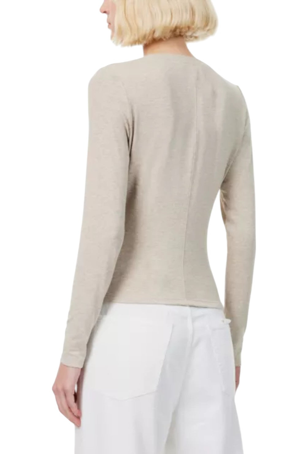 Slinky Long Sleeve Rib Henley - Oatmeal Heather