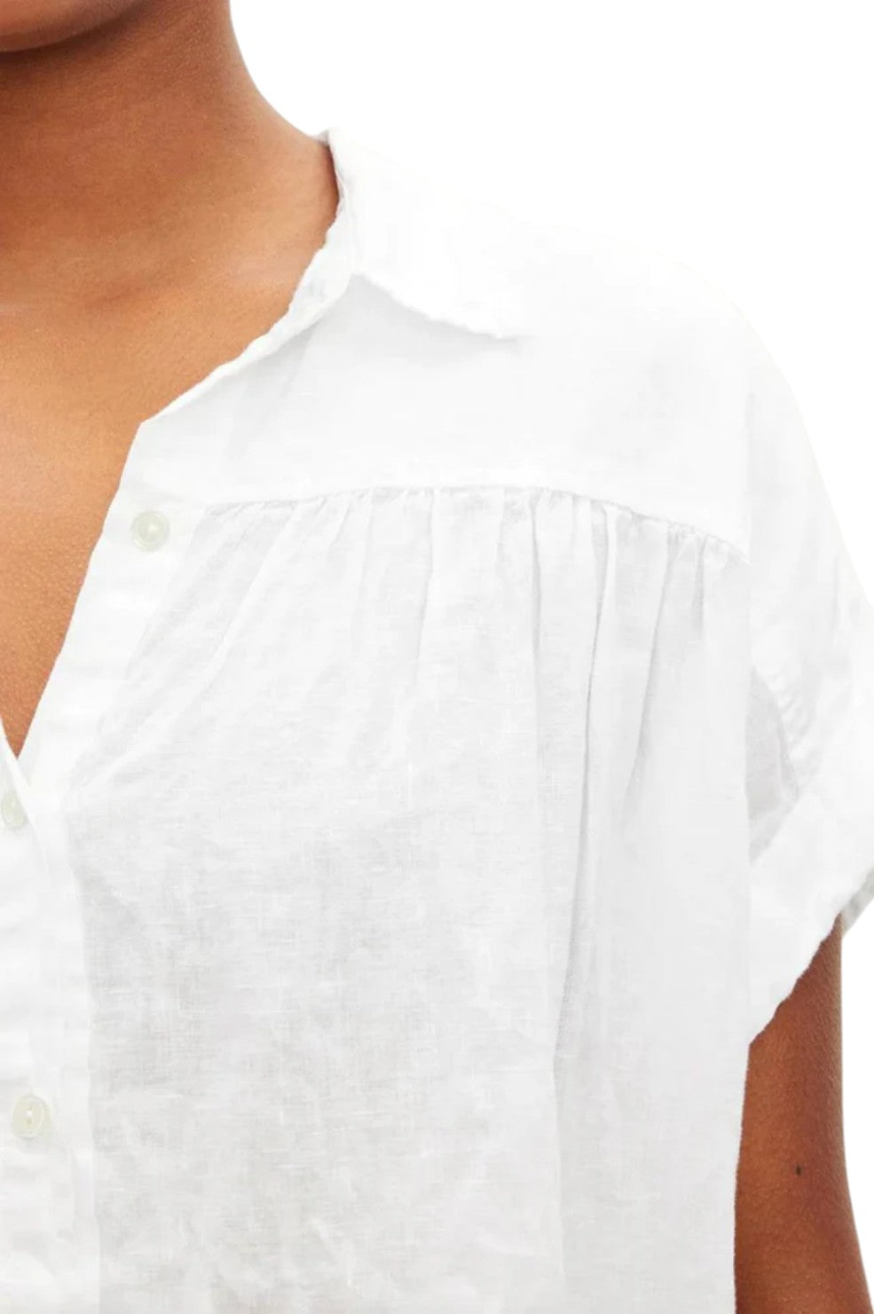 Aria Linen Top - White