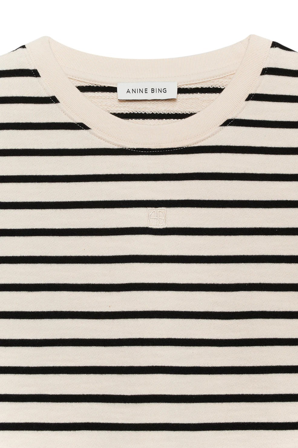 Myers Cropped Tee - Black Stripe French Terry