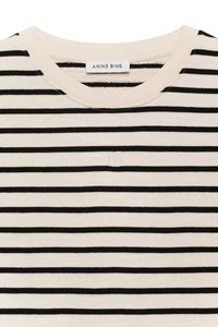 Myers Cropped Tee - Black Stripe French Terry