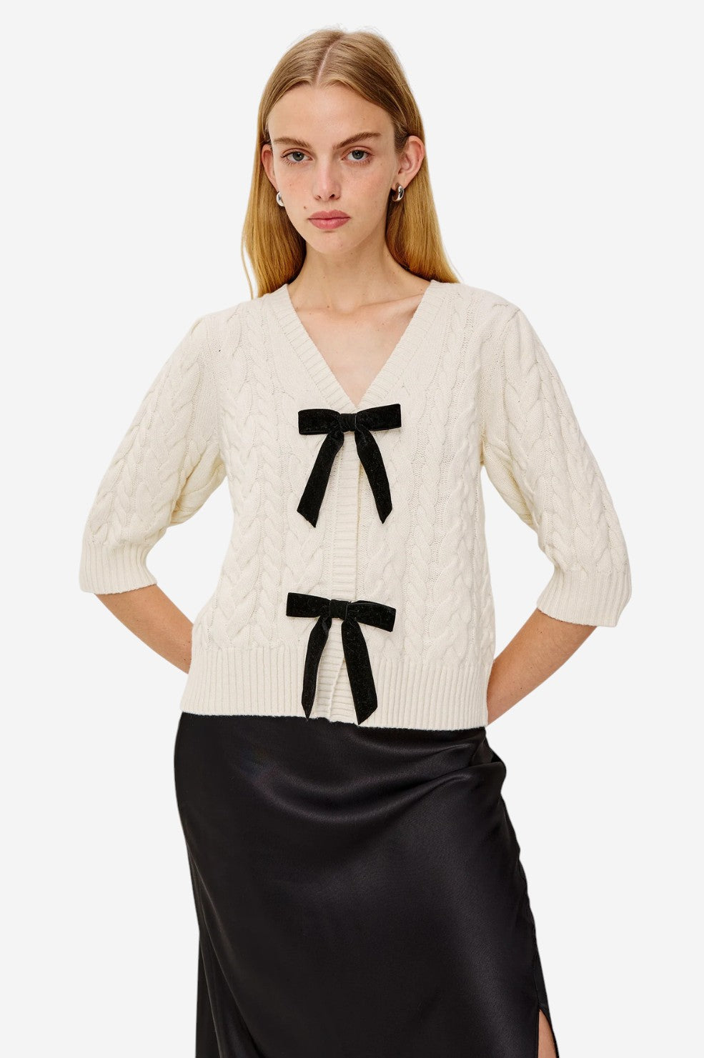 Clarissa Sweater - Ivory Cables - Shop Yu Fashion