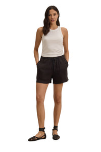 Velvet X Cleo Wade Amber Woven Linen Short - Black