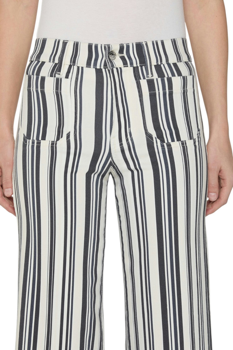 Le Slim Palazzo Modernist Pocket - Navy Stripe