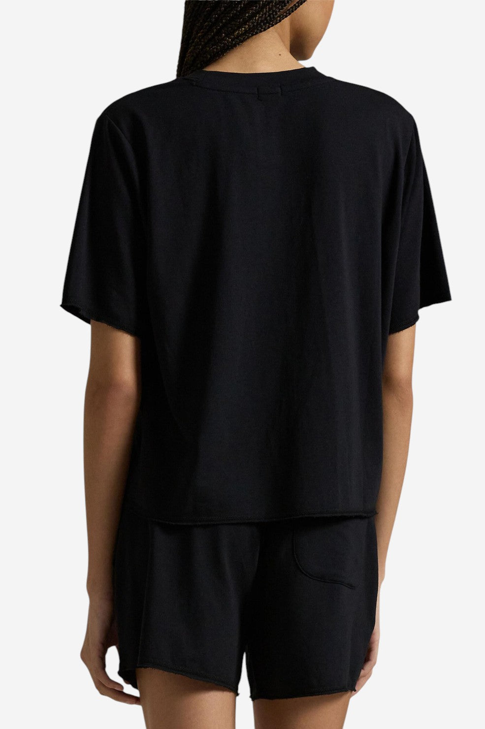 Club Terry 2-Piece Short-Sleeve Pajama Set - Black - Shop Yu Fashion
