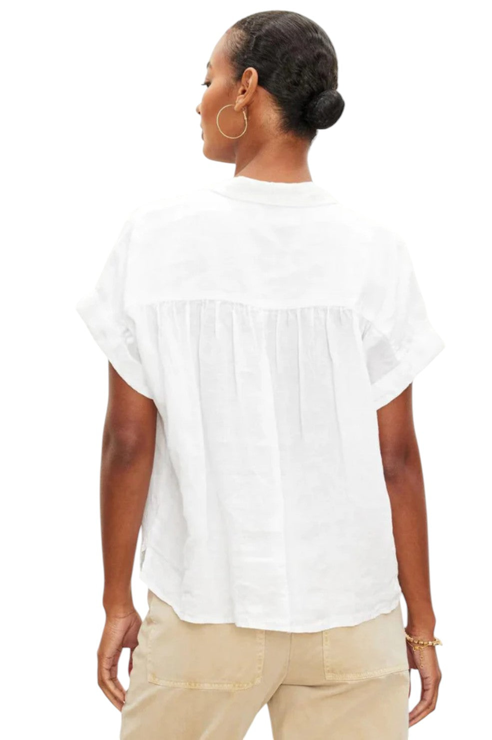 Aria Linen Top - White