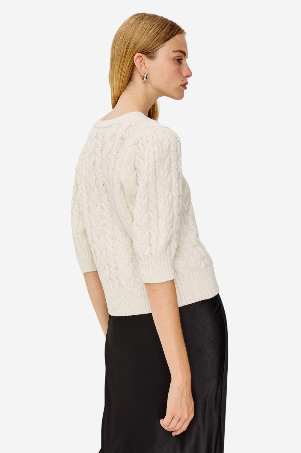 Clarissa Sweater - Ivory Cables - Shop Yu Fashion