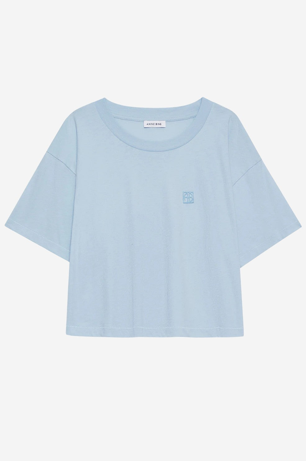 Johnny Cropped Tee Framed Monogram - Pale Blue