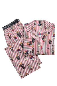 Polo Bear Cotton Long-Sleeve Pajama Set - Red Bear