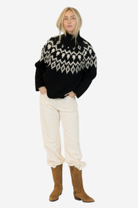 AggieFair Crewneck Pullover - Black/White - Shop Yu Fashion
