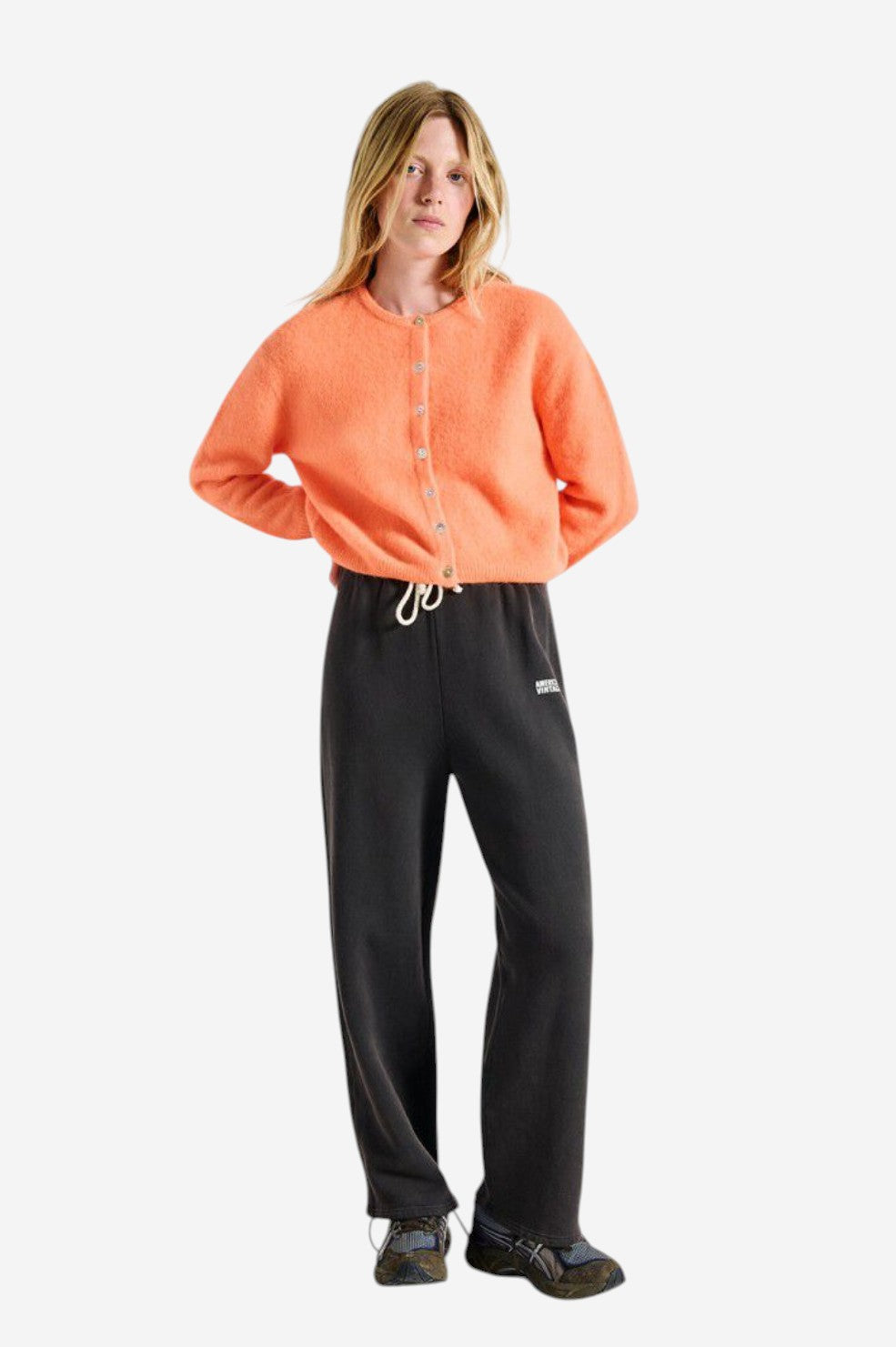 *PRE-ORDER* Vitow Cardigan - Fluorescent Carrot Melange - Shop Yu Fashion