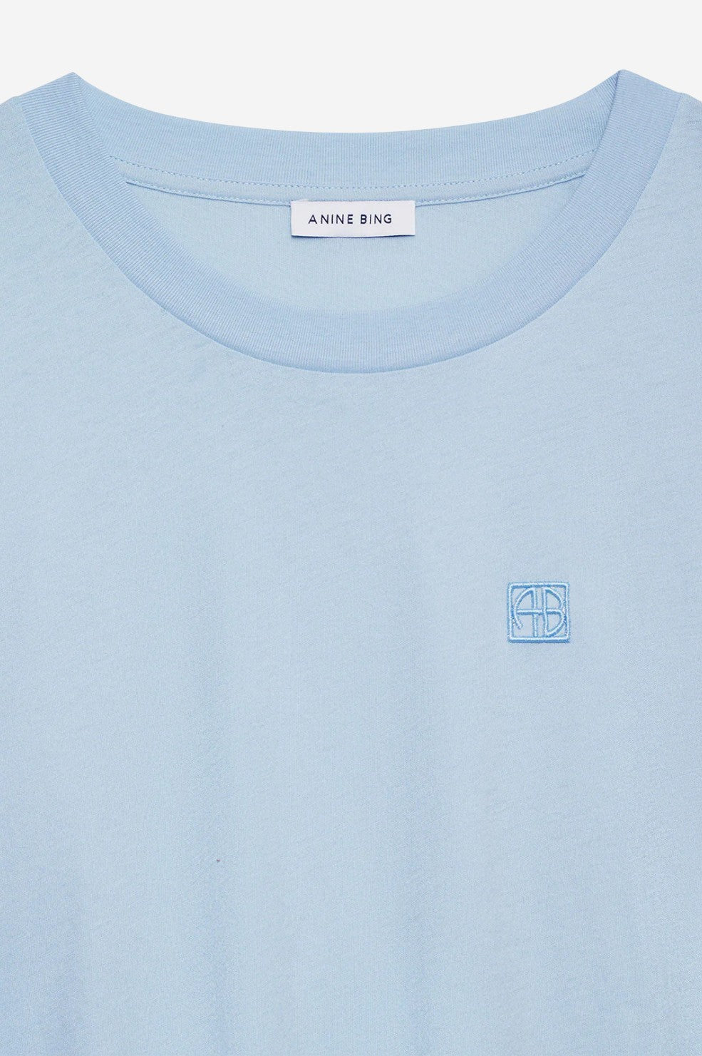 Johnny Cropped Tee Framed Monogram - Pale Blue