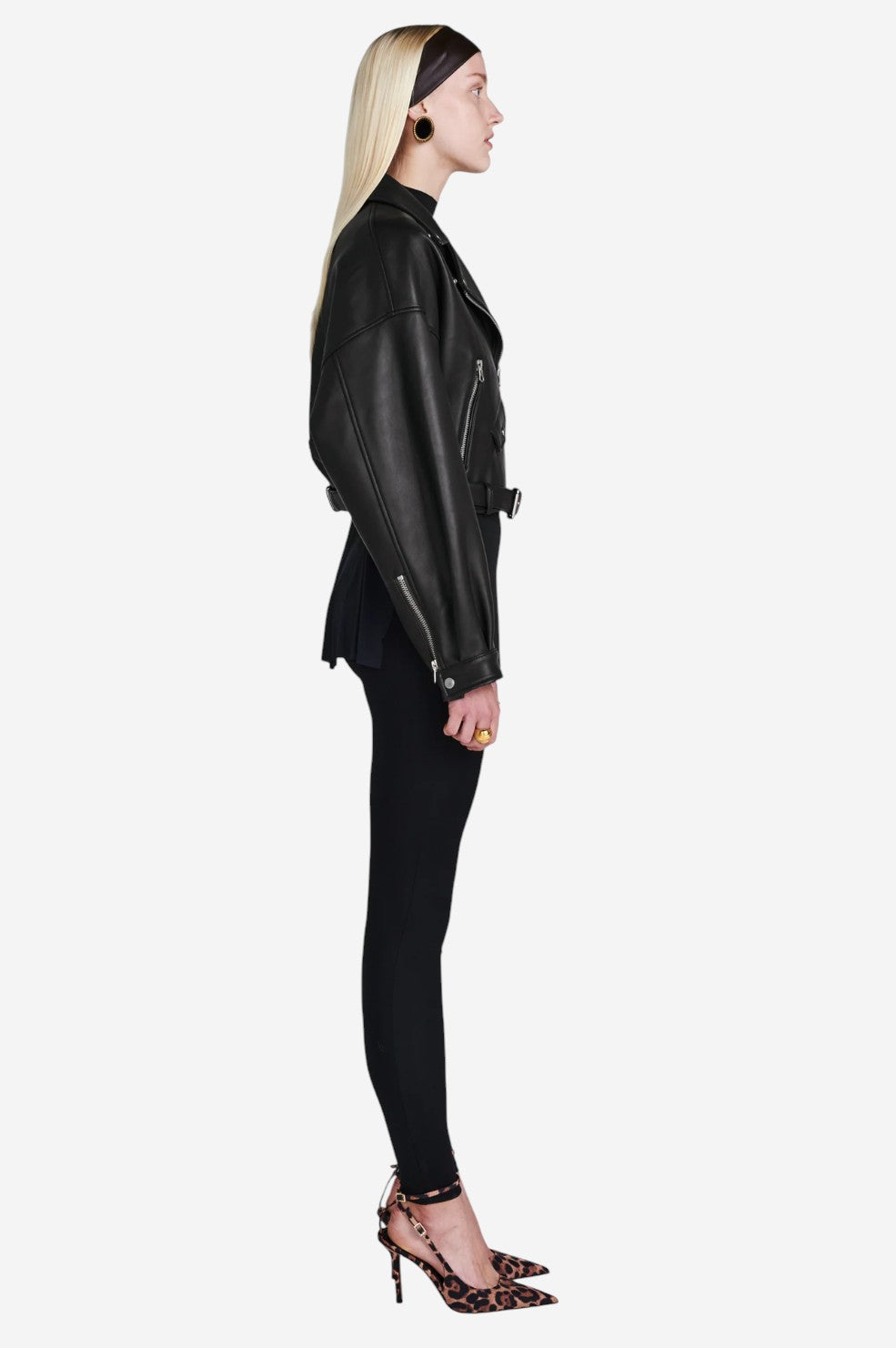 *PRE-ORDER* Tanya Leather Biker Jacket - Black - Shop Yu Fashion