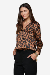 Dani Silk Blouse - Leopard