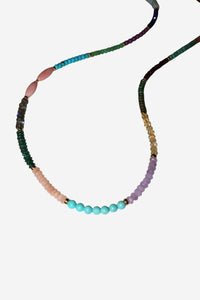 One Of A Kind Mixed Gemstone Necklace - Shop Yu Fashion