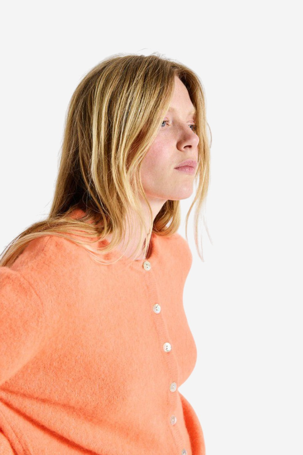 *PRE-ORDER* Vitow Cardigan - Fluorescent Carrot Melange - Shop Yu Fashion