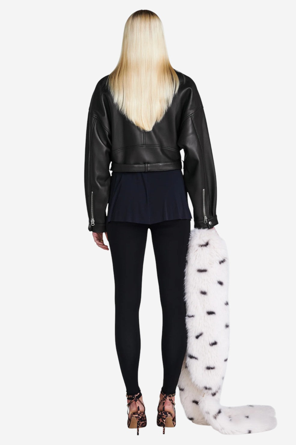 *PRE-ORDER* Tanya Leather Biker Jacket - Black - Shop Yu Fashion