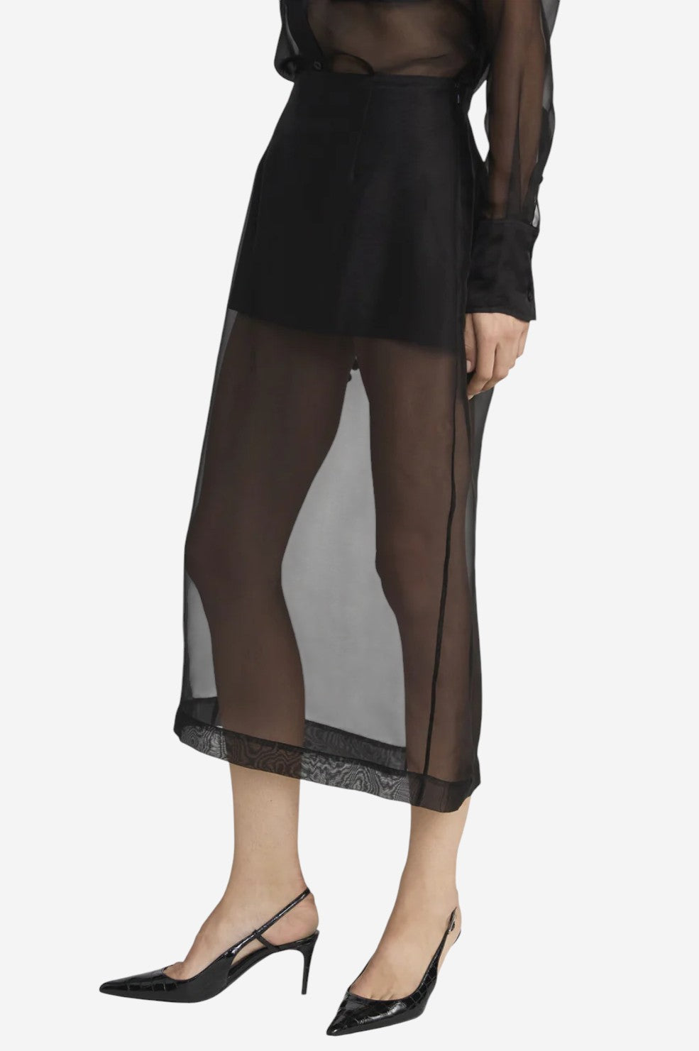 The Silk Organza Skirt - Black