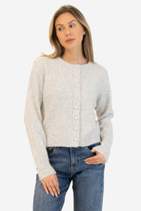 Aisha Pearl Cardigan - Light Grey - Shop Yu Fashion