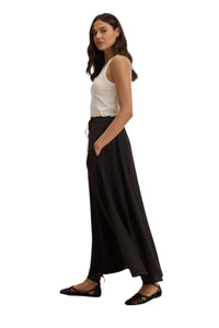 Velvet X Cleo Wade Memphis Woven Linen Skirt - Black