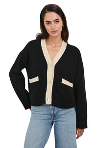 Geneva Cardigan - Black Ivory