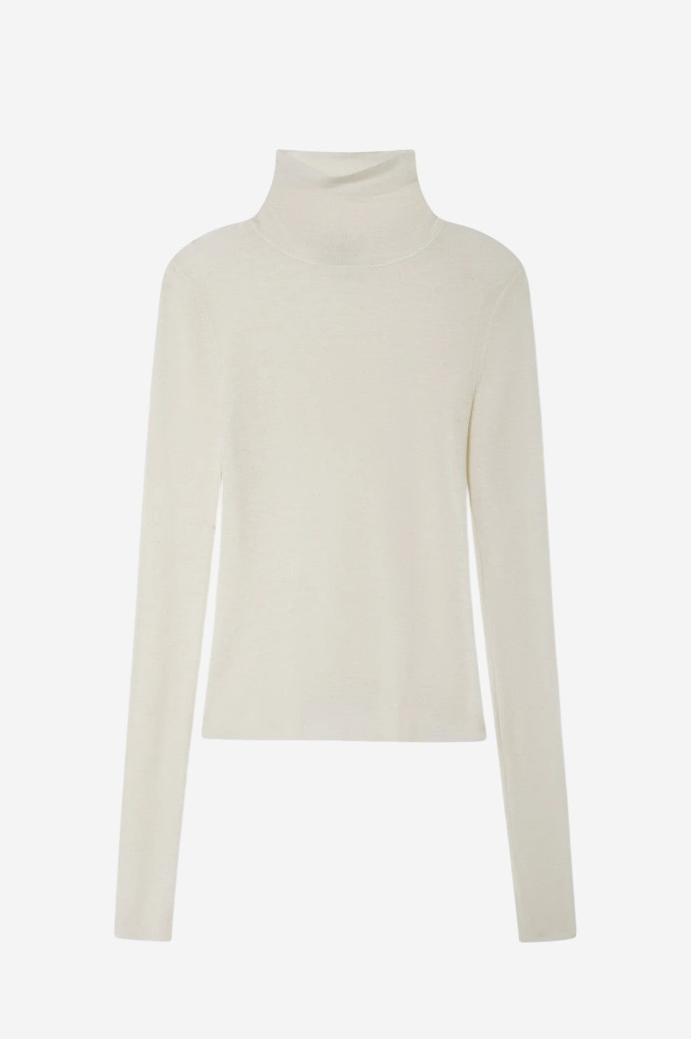 Superfine Cashmere Blend Turtleneck - White - Shop Yu Fashion