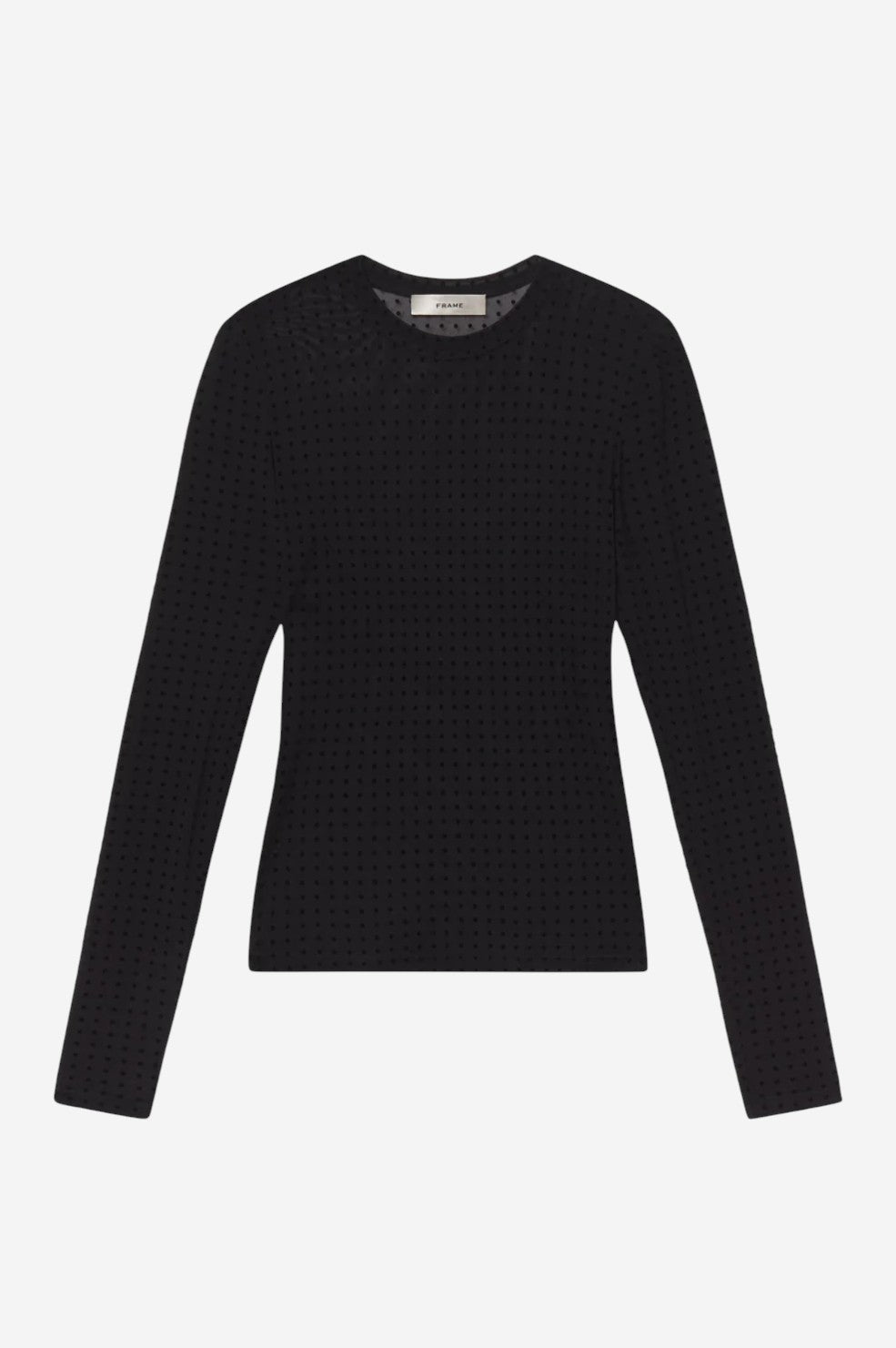 The Mesh Polka Dot Top - Black